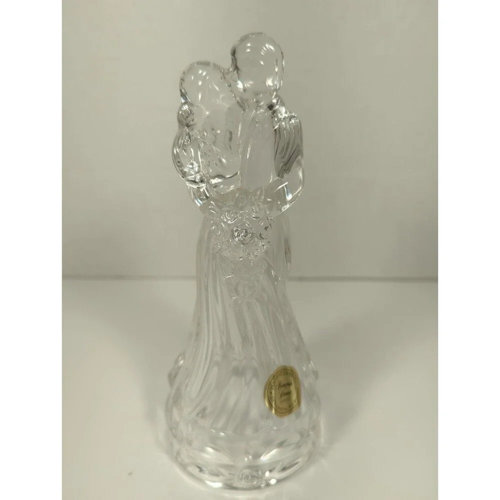 Germany Bleikristall 24% Crystal Wedding bride & groom Cake Topper